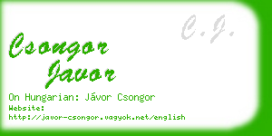 csongor javor business card